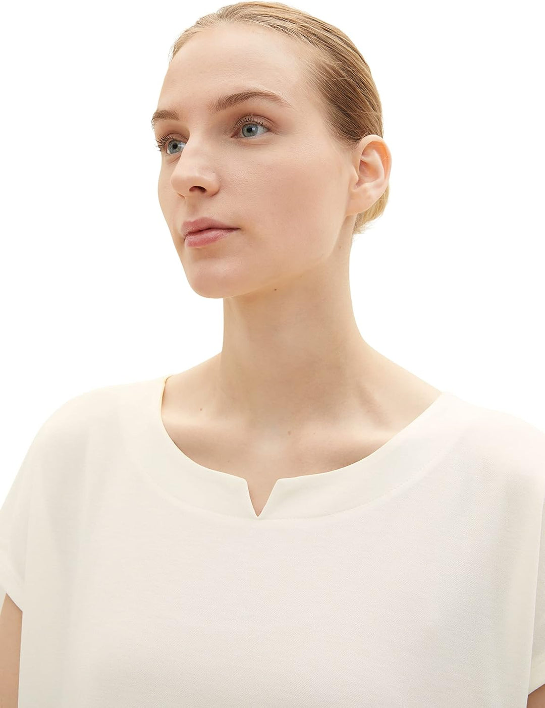 TOM TAILOR Damen T-Shirt aus Viskose im Blusen-Style XXS 10315 - Whisper White, XXS 10315 - Whisper