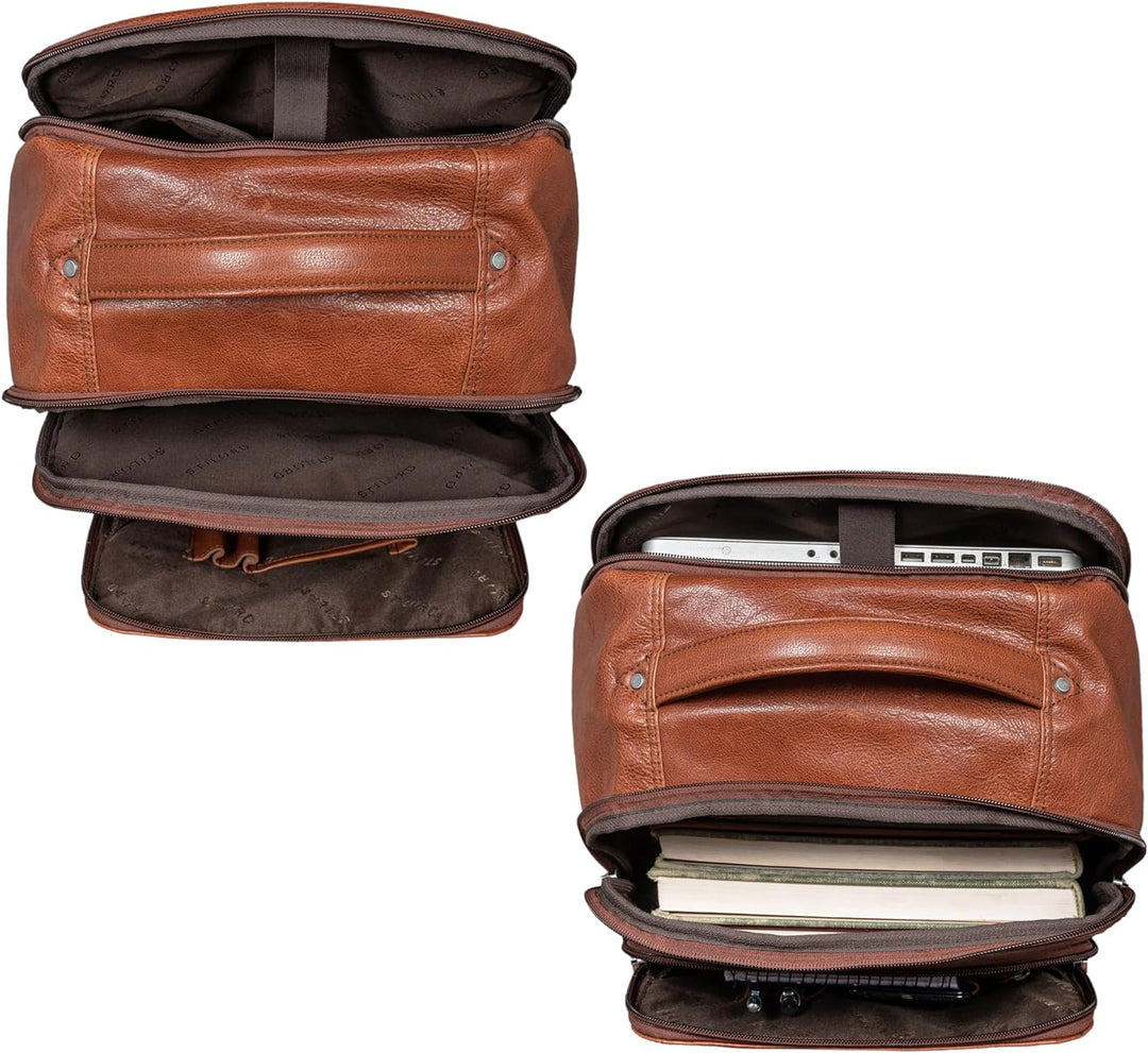 STILORD 'Gordon' Rucksack Leder Herren und Damen Messenger Rucksack Laptop 17 Zoll Lederrucksack Dam