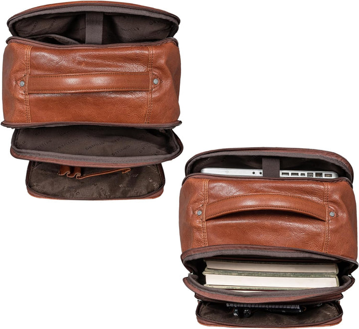 STILORD 'Gordon' Rucksack Leder Herren und Damen Messenger Rucksack Laptop 17 Zoll Lederrucksack Dam