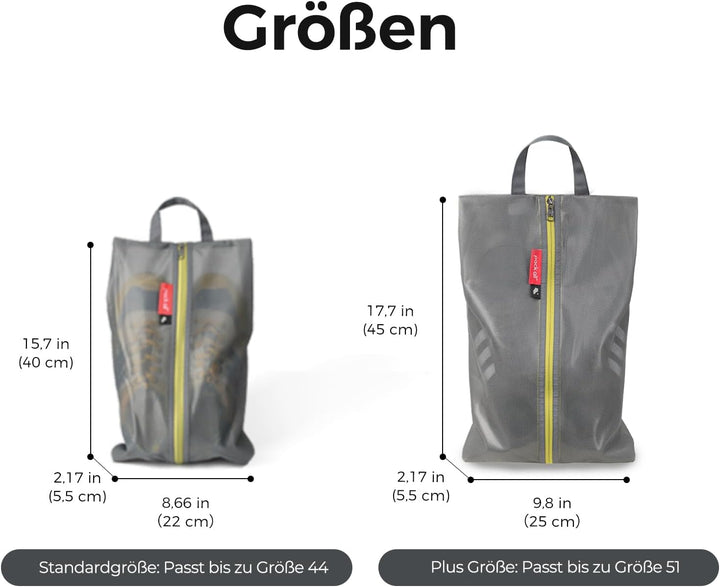 pack all Wasserfeste Reise Schuhbeutel, Schuhorganizer, Schuhtasche mit Reissverschluss, für Männer
