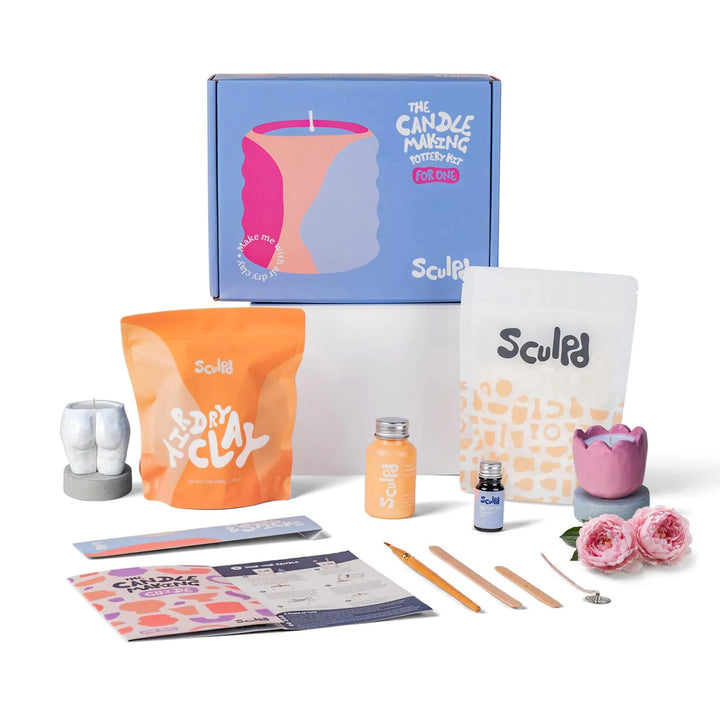 Sculpd Töpferei-Kit zur Kerzenherstellung mit lufttrocknendem Ton | Anfänger Starter-Kit zur Kerzenh