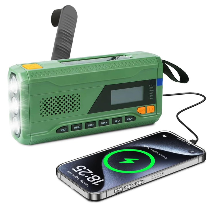 Notfallradio, Kurbelradio, FM/DAB+/DAB tragbares Solarradio mit 4000mAh Powerbank, Telefon-Ladegerät
