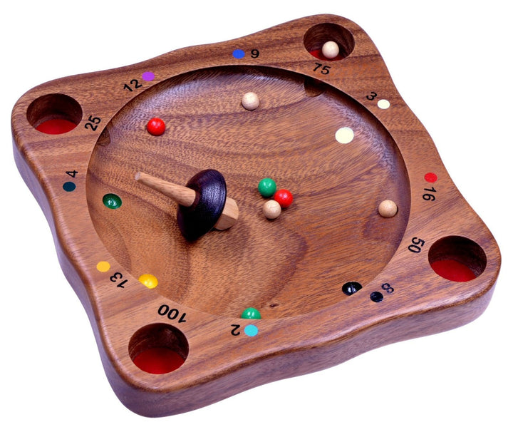 LOGOPLAY Tiroler Roulette - Kreiselspiel - Geschicklichkeitsspiel - Gesellschaftsspiel - Brettspiel