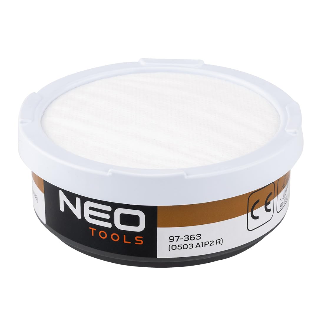 NEO TOOLS A1P2 Kombifilter R, Wiederverwendbar, Organische Dämpfe & Staubschutz 10xNDS, Für 97-350 H
