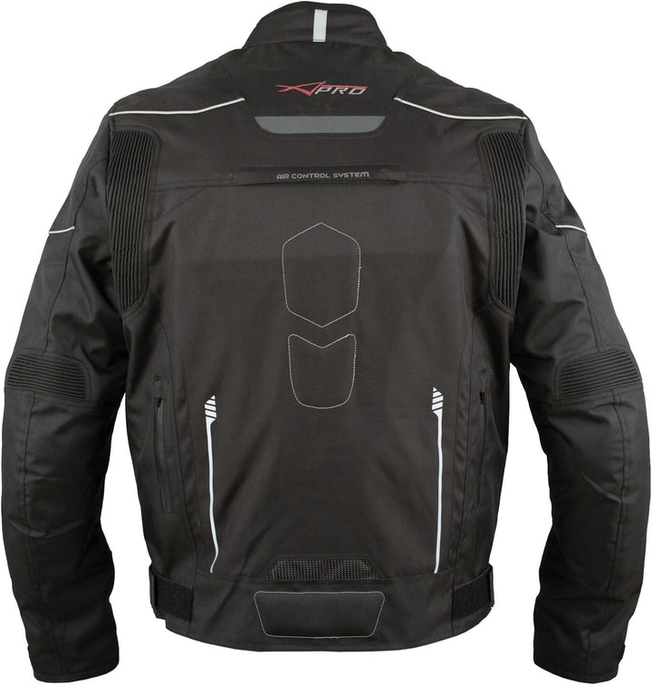 A-Pro Textil Motorrad Jacke Wasserdichte CE Protektoren Reflektirende Sport S Schwarz, S Schwarz
