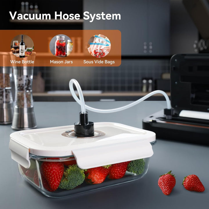 Vakuumiergerät für Lebensmittel, 80 kPa Vakuumierer 8-in-1-Modus (Trocken/Feucht), mit Integriertem