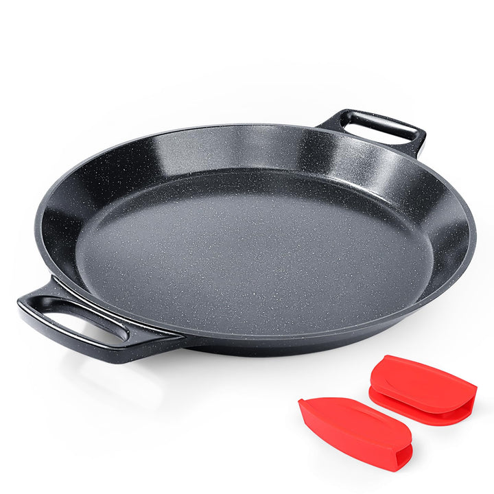 GiPP Paellapfanne Induktion, Paella Pfanne 38×41 cm Antihaftbeschichtete aus Aluminiunnen Grau 36CM
