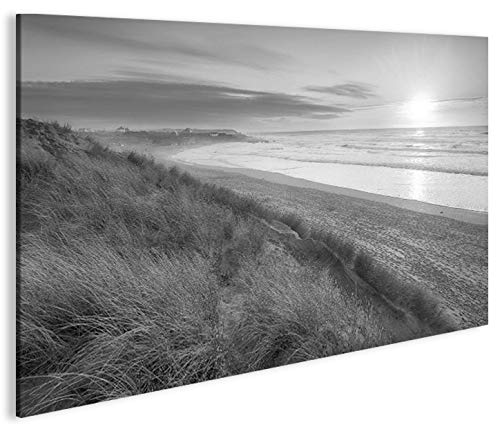 islandburner Bild Bilder auf Leinwand Dünen Schwarz-Weiss Nordseestrand 1p XXL Poster Leinwandbild W