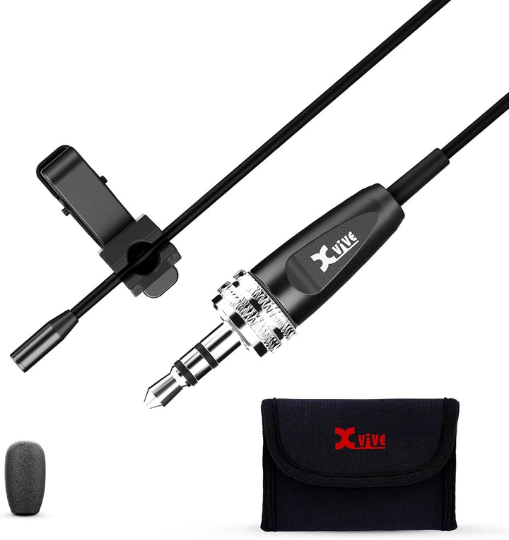 Xvive LV2 Miniatur Omnidirektionales Lavalier-Mikrofon für Wireless Go II, kabelloser Sender, Rekord