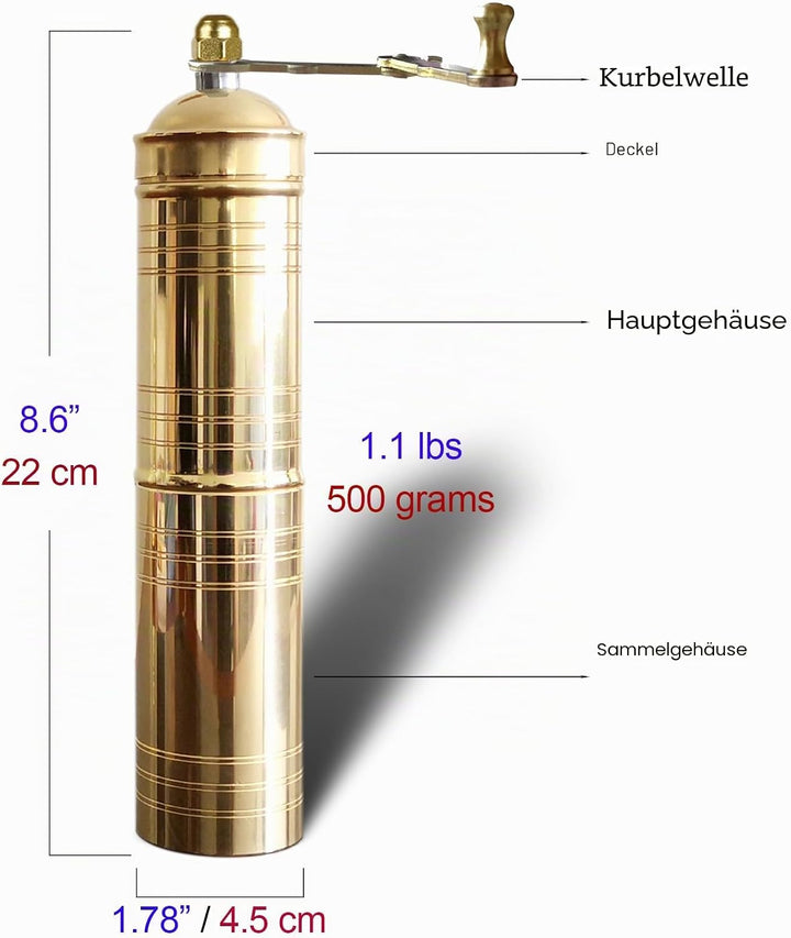 Traditionelle türkische manuelle Kaffeemühle, Messing-Kaffeemühle, Küchendekoration, Qualifikation,