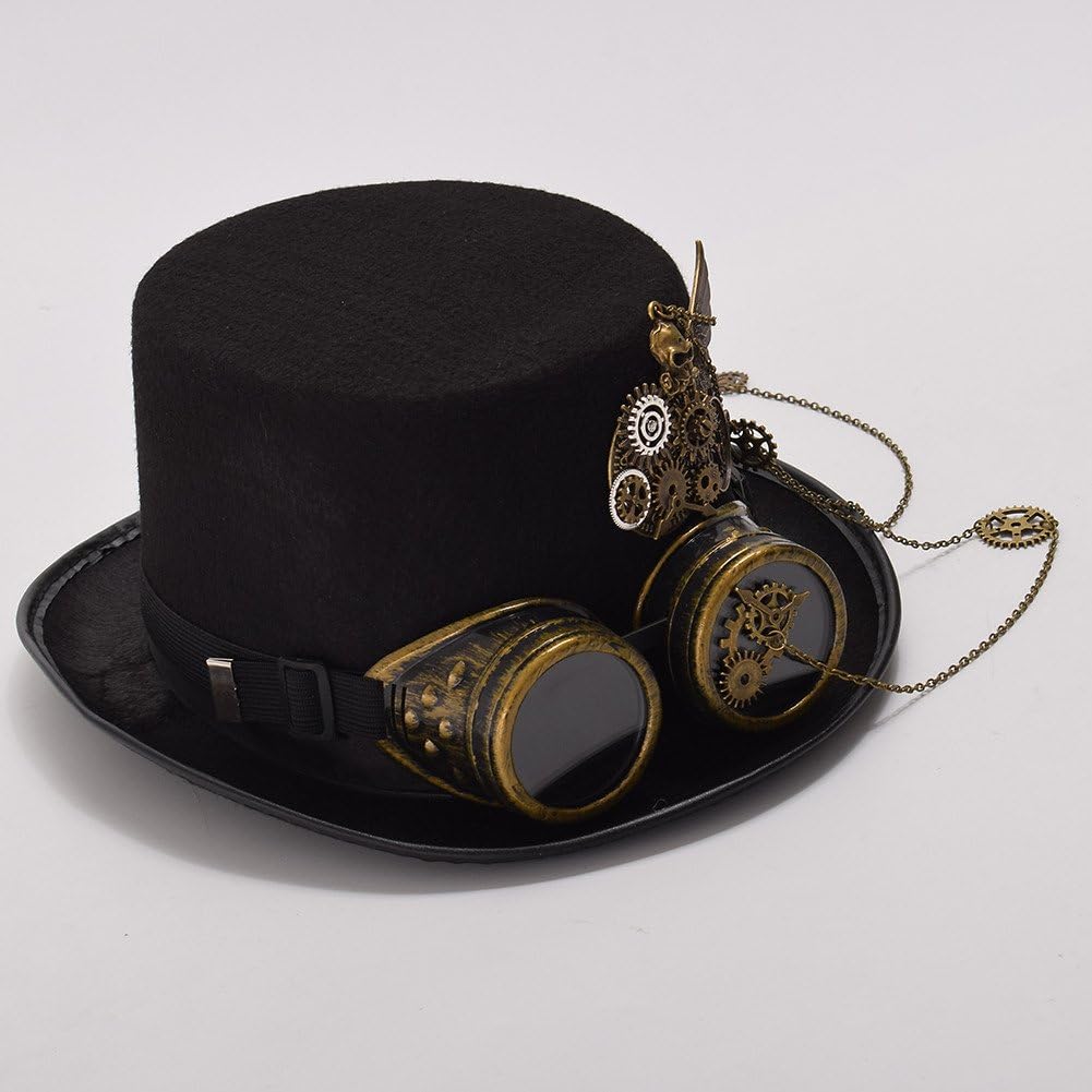 GRACEART Steampunk Hut Zylinder mit Brille Head circumferences 61cm L Style-10, L Style-10