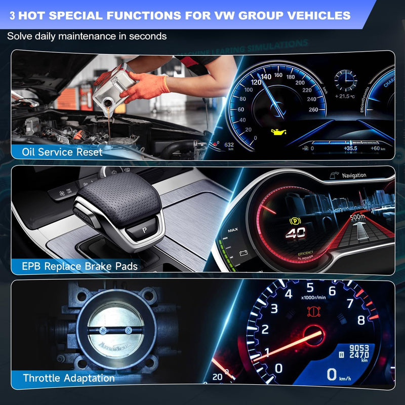 AUTOPHIX V007 OBD2 Diagnosegerät Kompatibel mit VAG mit Motor ABS Airbag Getriebe löschen Fehlercode