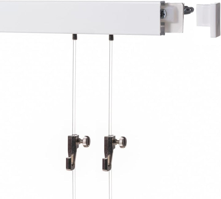 10 Meter (5 x 2m) SOFT-RAIL® Bilderschienen Set BUDGET (M), Weiss beschichtet, versch. Längen und Fa