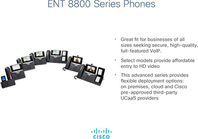 Cisco Systems IP 8841 Telefon, Schwarz, Silber