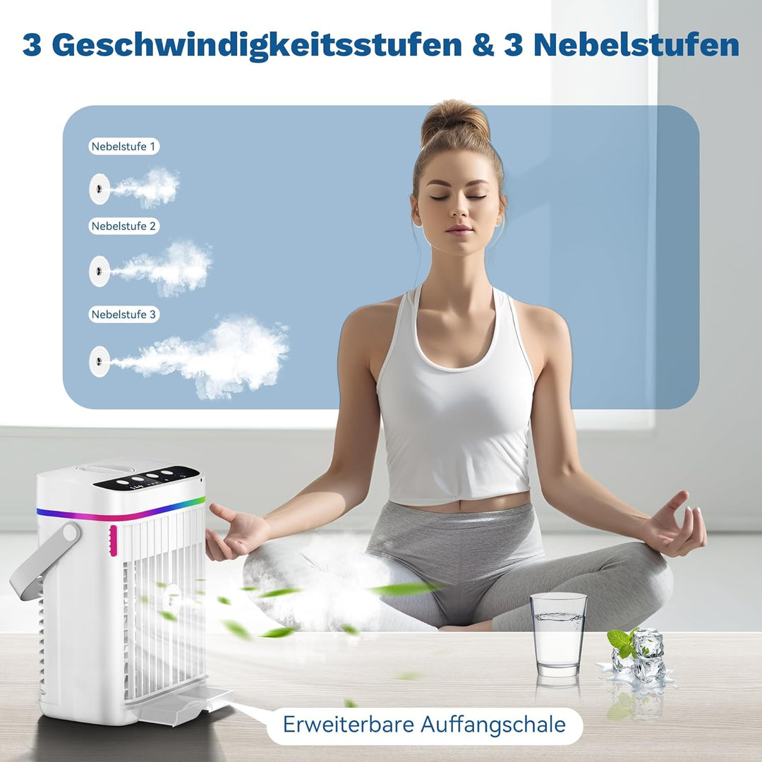Mobile Klimaanlage 1250 ML, 4 In1 Mini Klimaanlage für Zimmer, Tragbare Mobile Klimagerät mit 1-3 H