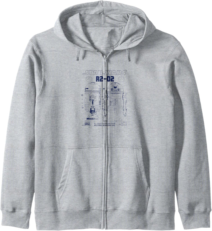 Star Wars R2-D2 Astromech Droid Blue Print Schematic Kapuzenjacke