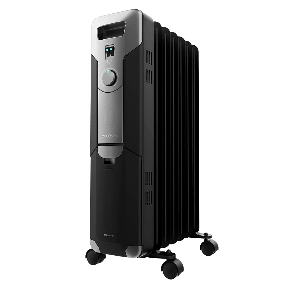 Cecotec Ölheizkörper ReadyWarm 7000 Space Black. 1500 W, 7 Heizungsmodule, 3 Leistungsstufen, Kabela