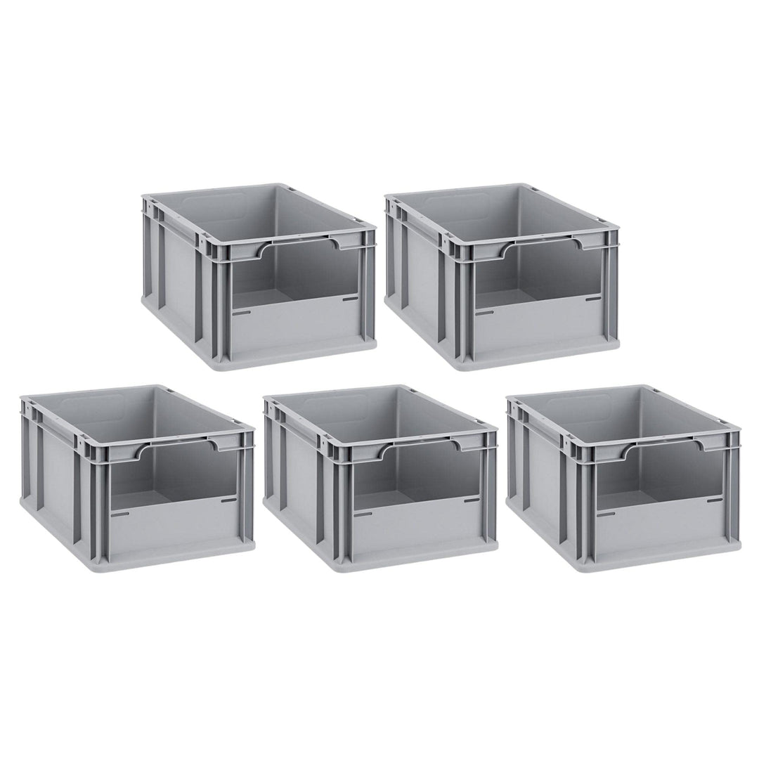 SparSet 5x Eurobox NextGen Insight | HxBxT 22x30x40cm | 20 Liter | Front offen | Eurobehälter, Trans