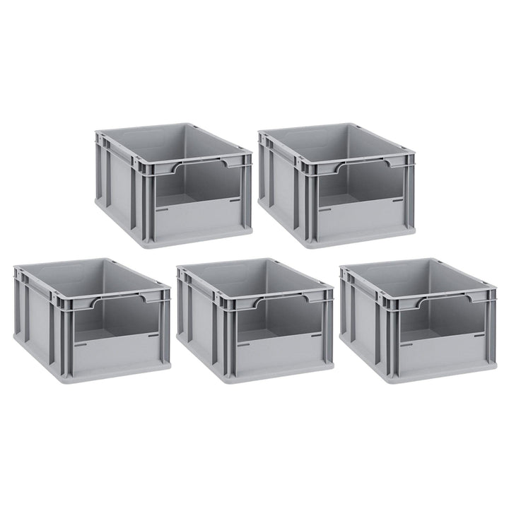 SparSet 5x Eurobox NextGen Insight | HxBxT 22x30x40cm | 20 Liter | Front offen | Eurobehälter, Trans