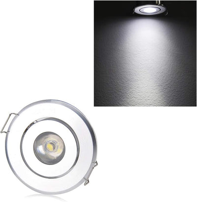 Klein LED Einbaustrahler 10er 1W 230V Rund Einbauspots mit Transformator Schwenkbar Mini Downlights