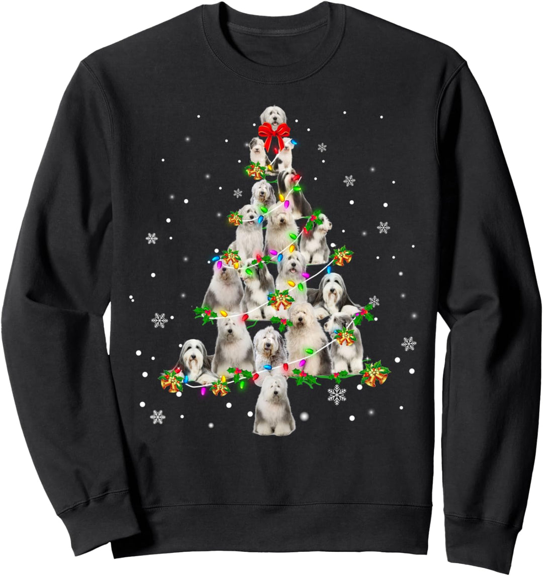 Old English Sheepdog Christmas Tree X-Mas Sweatshirt