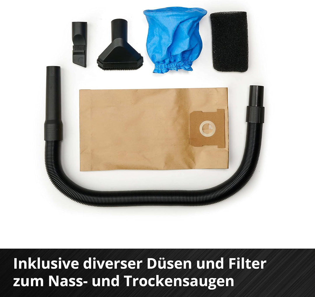Einhell Akku-Nass-Trockensauger TE-VC 18/10 Li-Solo Power X-Change (10 Liter Tank, inkl. 2 m-Schlauc