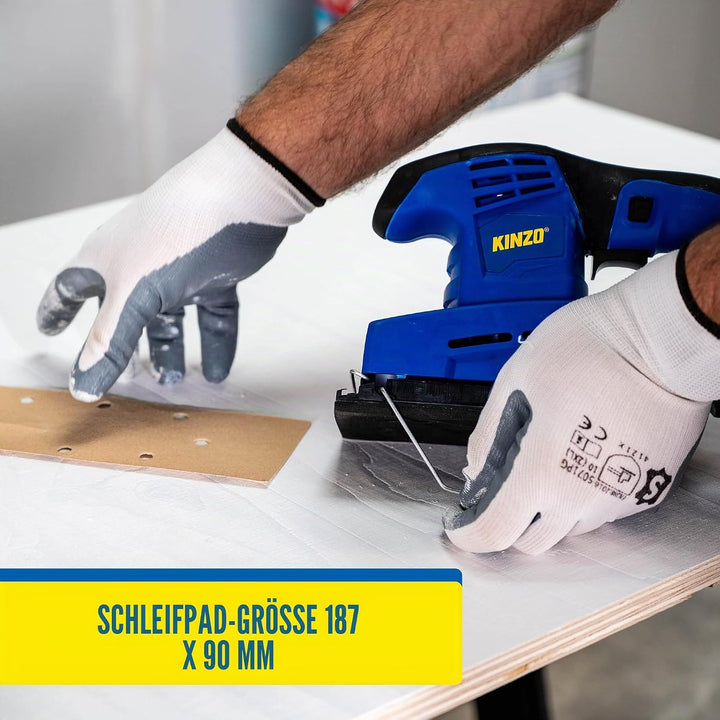 Kinzo Schleifmaschine - 230V - Blau - Holzbearbeitung - Exzenterschleifer