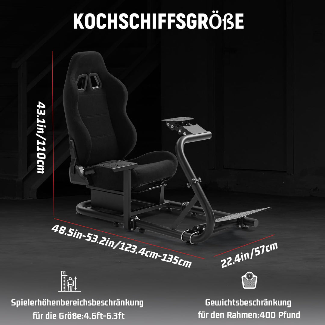 Dardoo Racing Simulator Cockpit mit verstellbarem Sitz Fit für Logitech/Thrustmaster/Fanatec G923 G2
