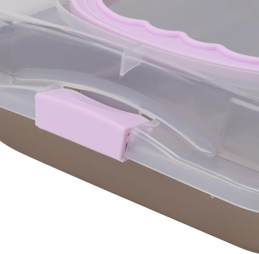2 Stück Rechteckige Backblech mit Deckel Antihaft, Blechkuchen Transportbox Backform Rechteckig mit