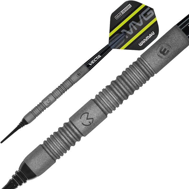 WINMAU MvG Exact 21.5 Gramm Profi Wolfram Softip Dartpfeile Set mit Flights und Schäfte