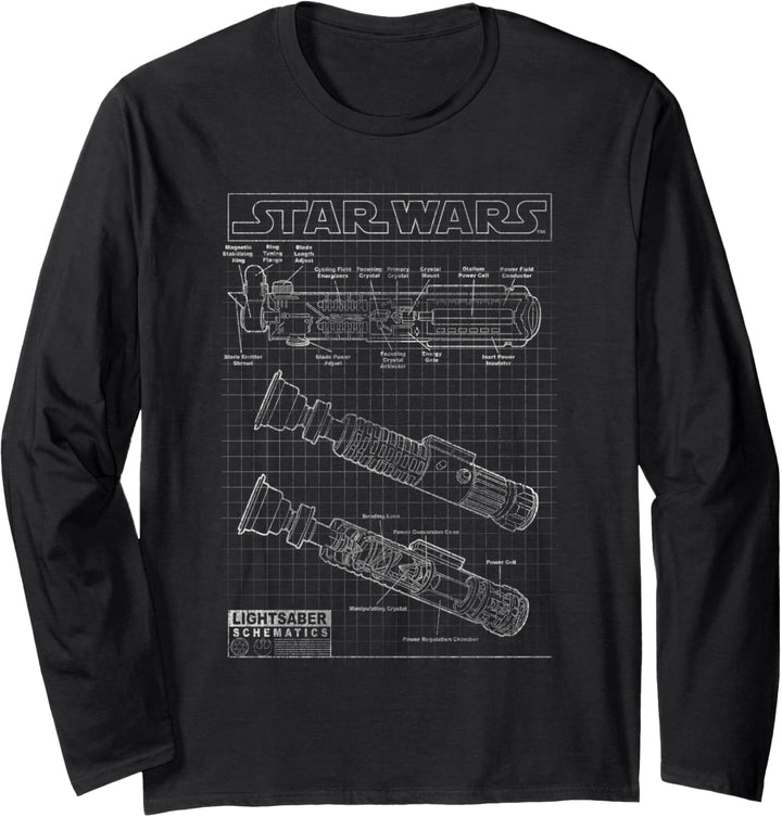 Star Wars Lightsaber Schematics Classic Langarmshirt