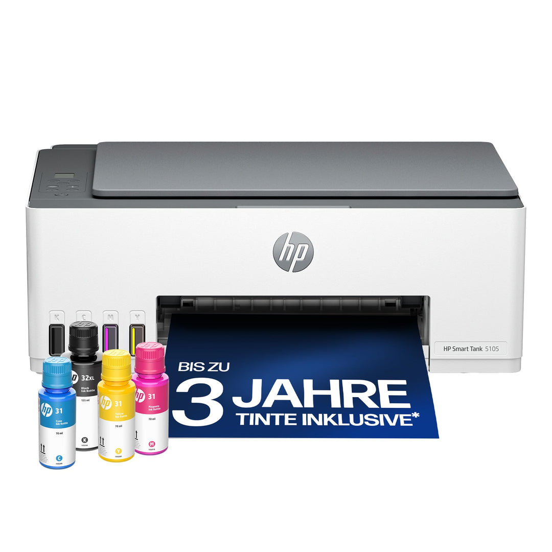 HP Smart Tank 5105 3-in-1 Multifunktionsdrucker, 20€ Cashback, (WLAN; Mobiles Drucken) – 3 Jahre Tin