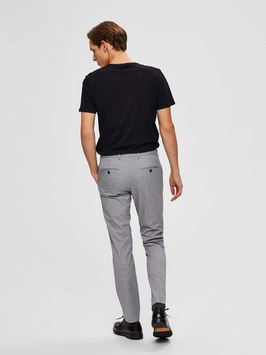 Selected Homme Male Hose Slim Fit 48 Grau (Light Grey Melange), 48 Grau (Light Grey Melange)