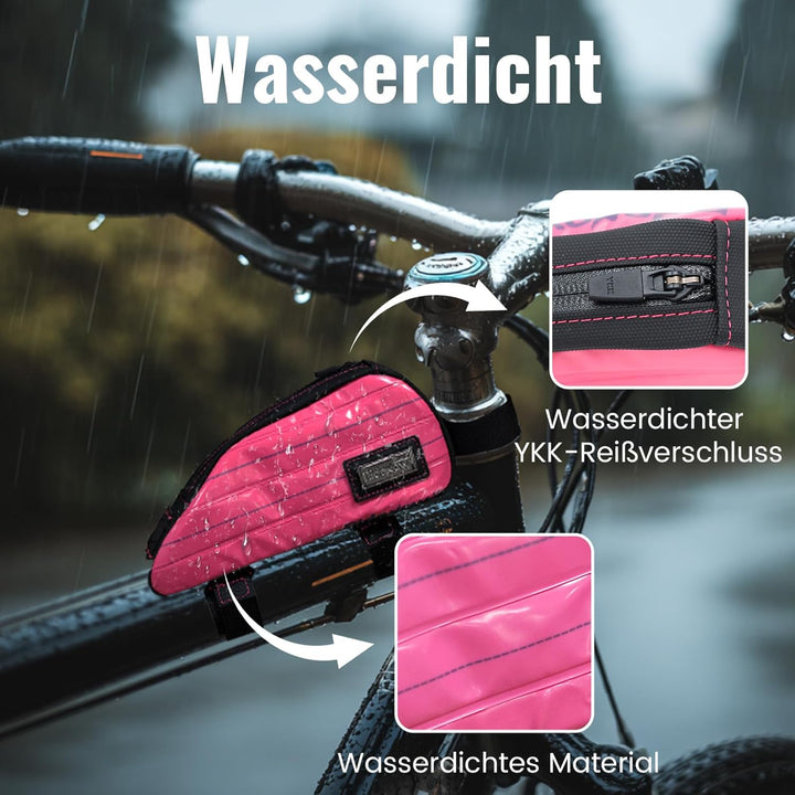 RIDENOW Fahrradtasche Rahmentasche aus recycelten TPU-Schläuchen & Gummischläuchen, Schmale wasserdi