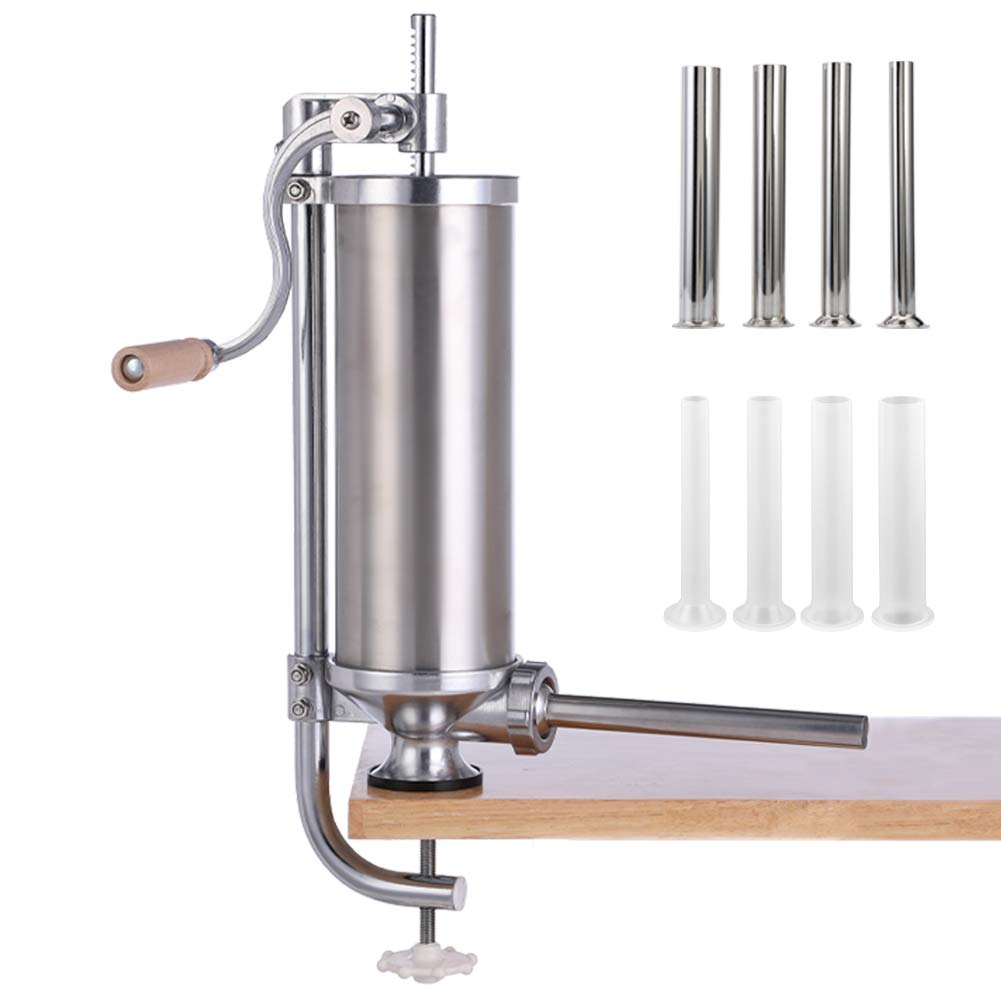 MASTER FENG Würstfüller, Manuell Edelstahl Selbermachen Wurstmaschine Vertical Fleischfüllung Küche