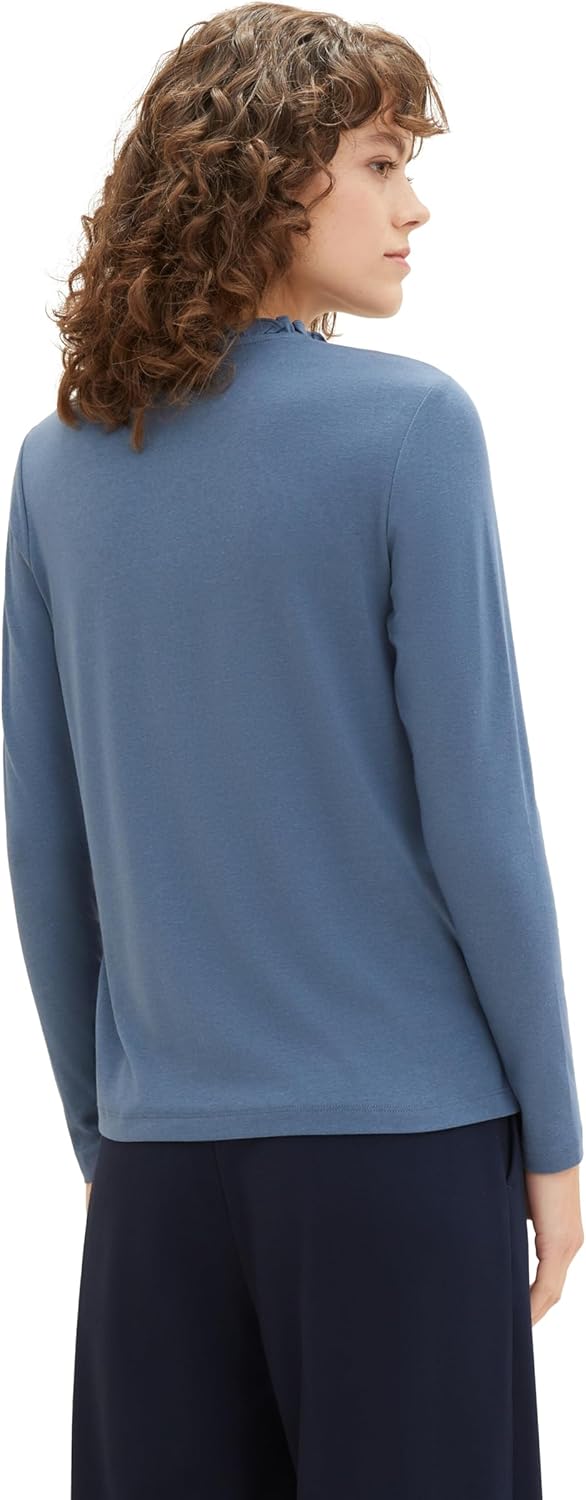 Tom Tailor Damen 1039095 Longsleeve T-Shirt (1er Pack) M 10904 - Stormy Sea Blue, M 10904 - Stormy S