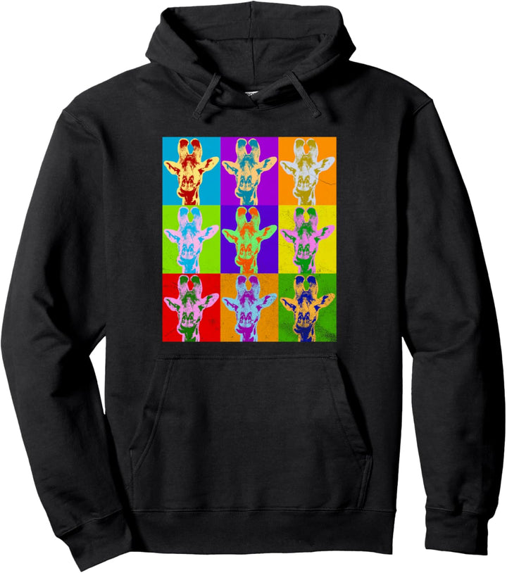 Giraffen-Pop-Art-Zoo-Tierliebes-Giraffen-Geschenk beunruhigt Pullover Hoodie