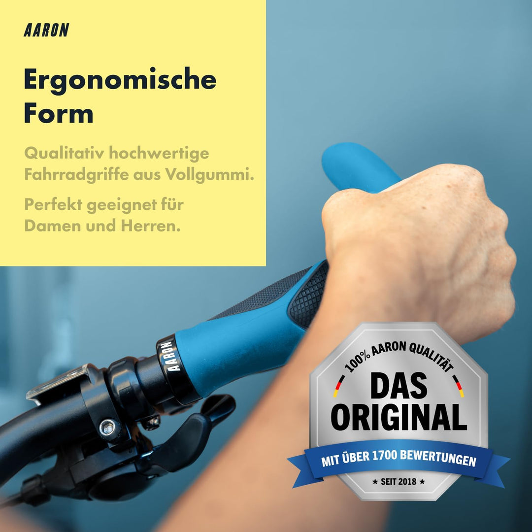 AARON Horn Lenker Griffe mit Gel Dämpfung, ergonomische Lenkerhörner aus rutschfestem Gummi, Fahrrad