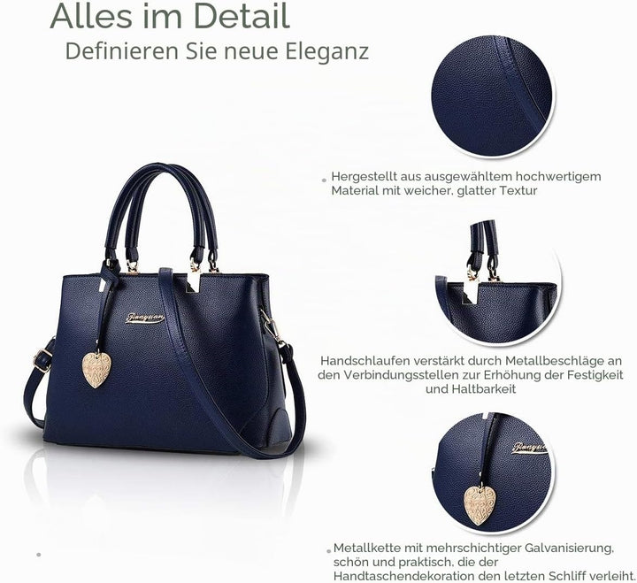 NICOLE &amp; DORIS Handtaschen für Damen Elegant Henkeltaschen PU Leder Schultertasche wasserdichte Umhä