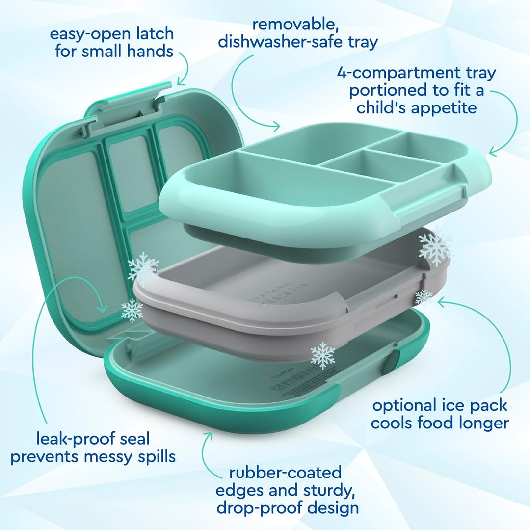 Bentgo® Kids Chill Lunchbox – Bento-Style Lunch-Lösung mit 4 Fächern und herausnehmbarem Eisbeutel f