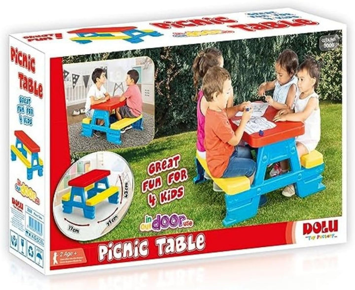 Dolu 8690089030085 3008 Picknicktisch für 4 Personen 1, Small Rot , Gelb , Blau, Rot , Gelb , Blau