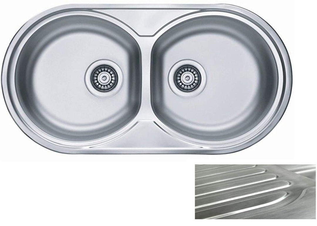 VBChome: Einbauspüle 832x437 mm Camping Küchenspüle - Satinstruktur Alveus Form 50 Spülbecken EDELST