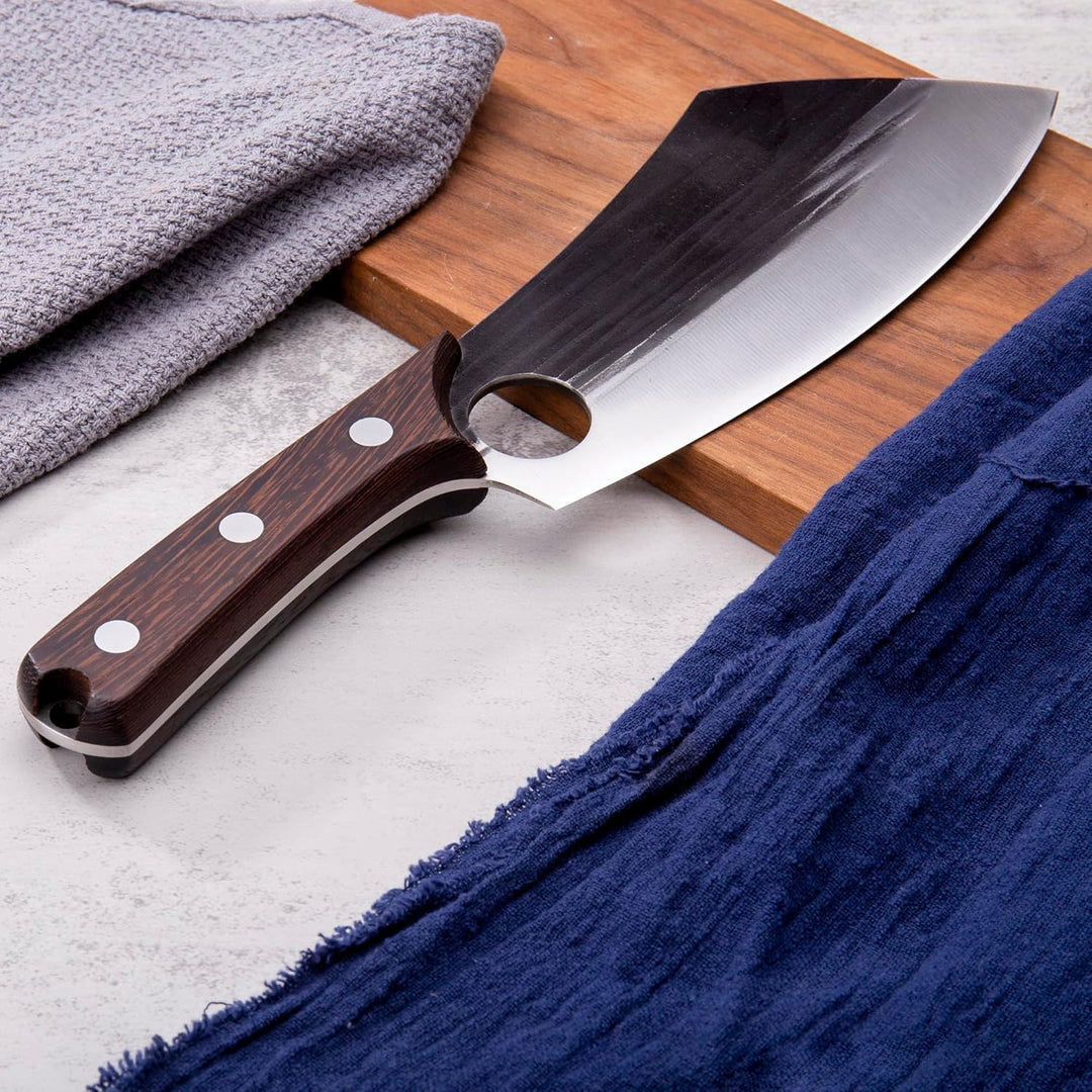 SHANGDAO Kochmesser -19 cm verbessertes serbisches Kochmesser, Fleischcleaver -Messer für Fleischsch