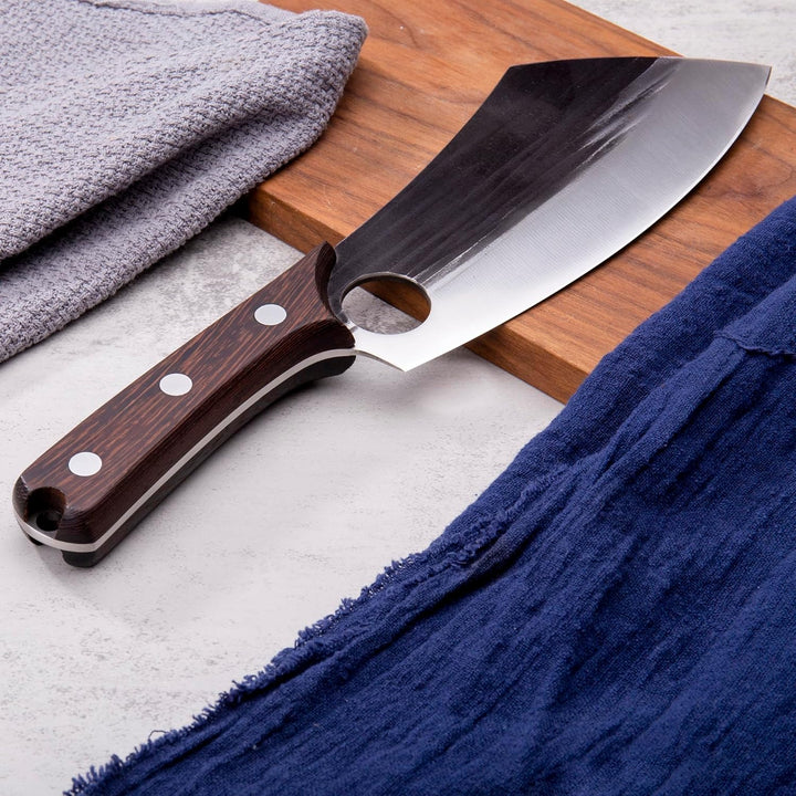 SHANGDAO Kochmesser -19 cm verbessertes serbisches Kochmesser, Fleischcleaver -Messer für Fleischsch