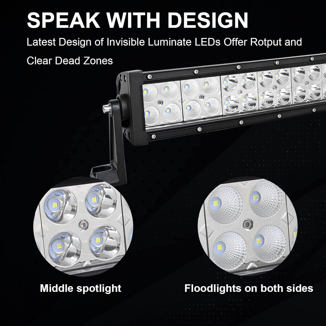 AUXTINGS 81,3 cm 180W Nebelscheinwerfer Gebogene LED-Lichtleiste Flutlicht und Strahler für Geländew