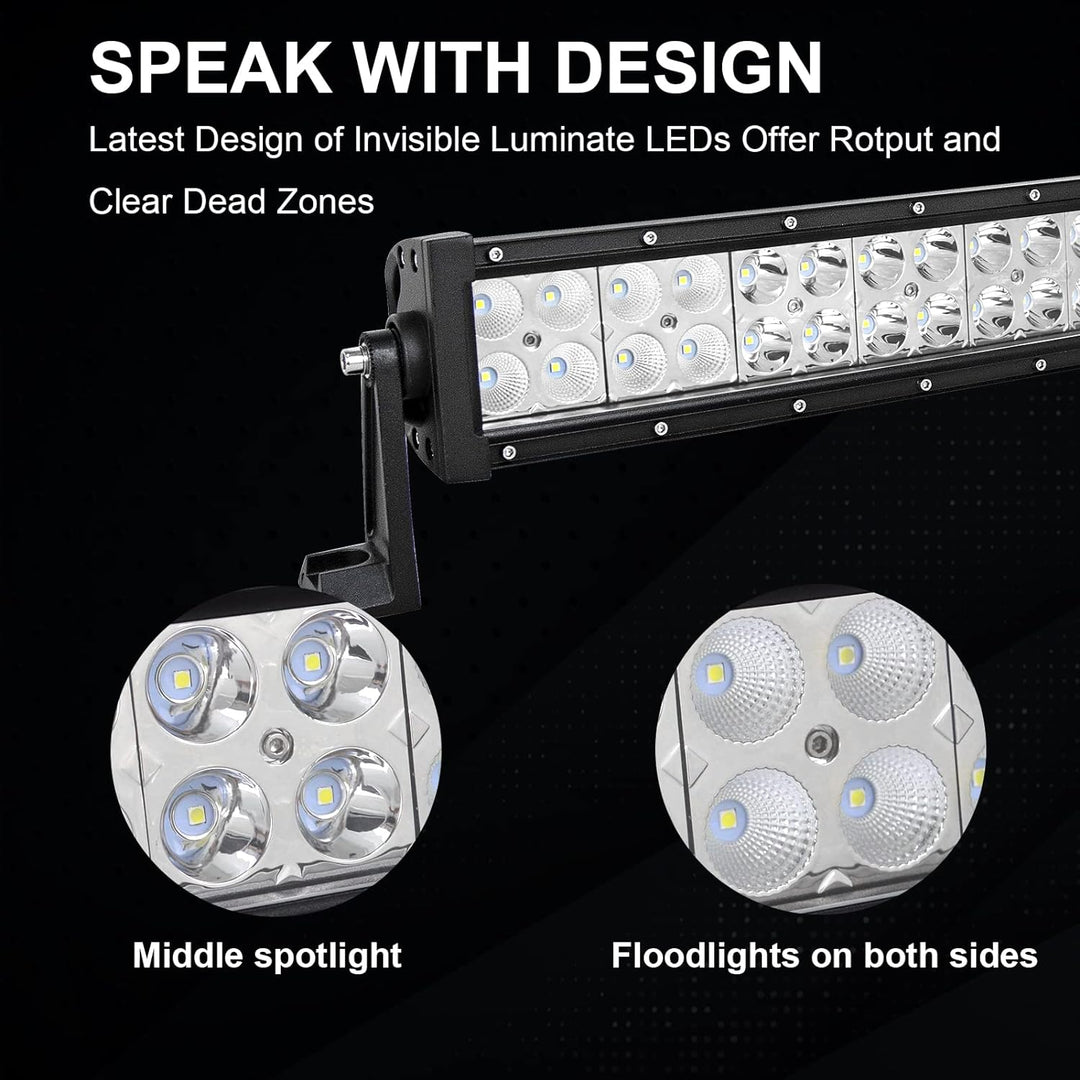 AUXTINGS 107cm 240W gebogen Kombination aus Flutlicht und punktgenauem Strahler, LED Leuchte Nebelle