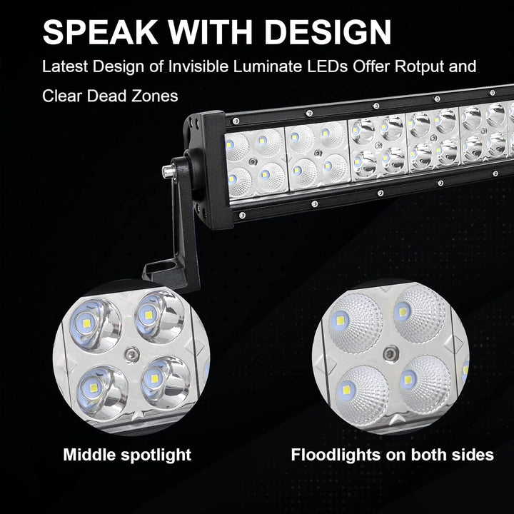 AUXTINGS 107cm 240W gebogen Kombination aus Flutlicht und punktgenauem Strahler, LED Leuchte Nebelle
