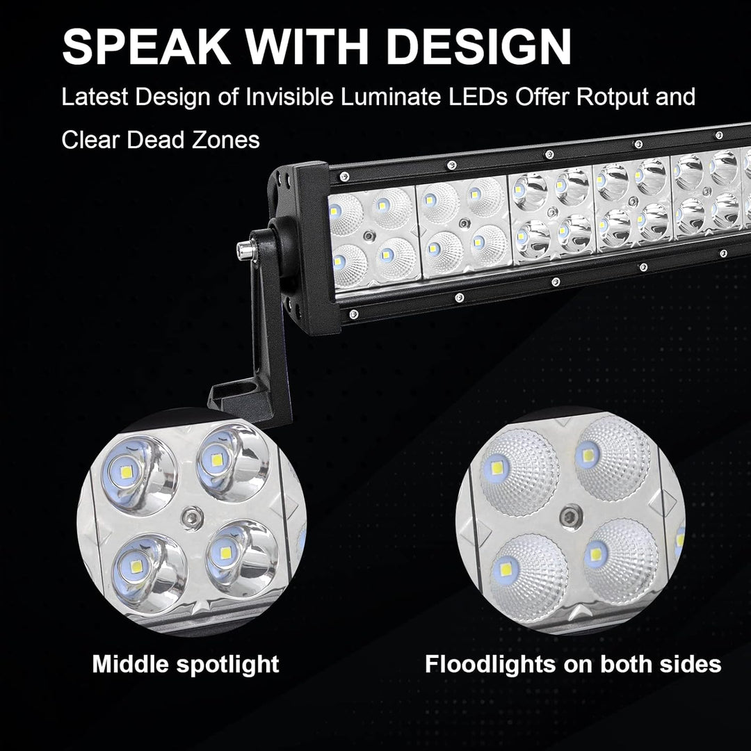 AUXTINGS 81,3 cm 180W Nebelscheinwerfer Gebogene LED-Lichtleiste Flutlicht und Strahler für Geländew