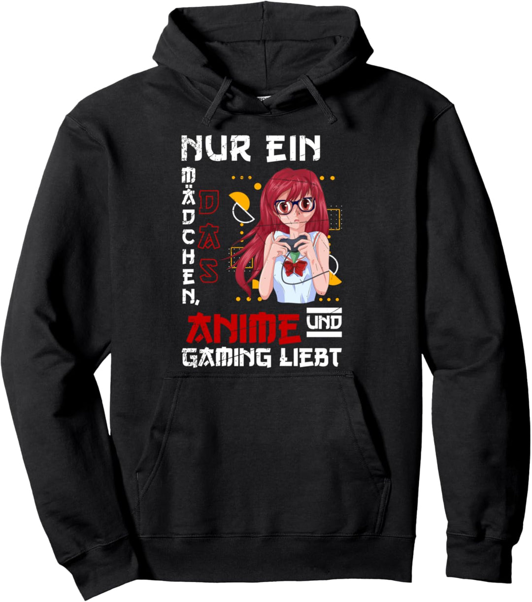Nur ein Mädchen das Anime und Gaming liebt Gamer Anime Pullover Hoodie