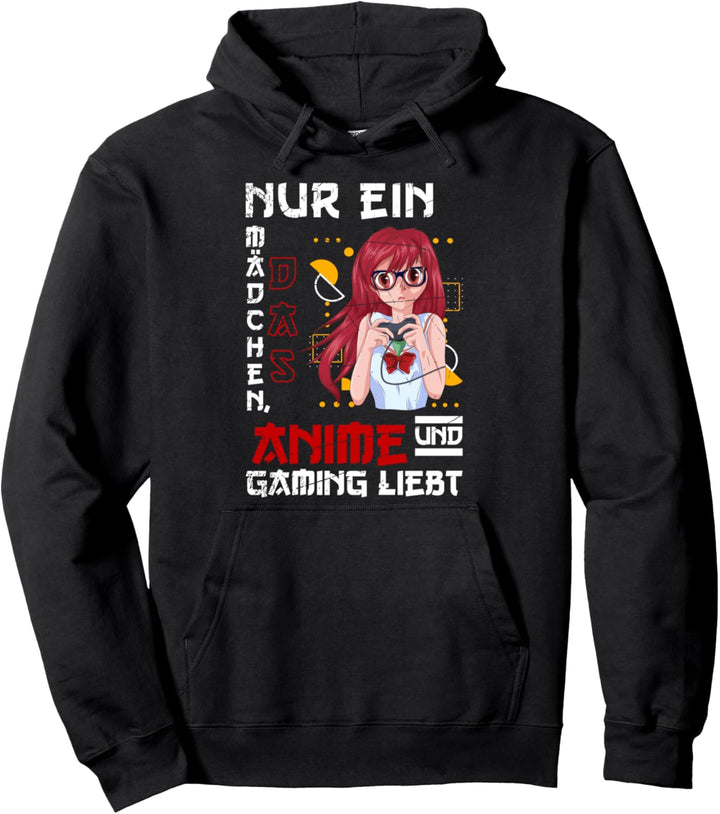 Nur ein Mädchen das Anime und Gaming liebt Gamer Anime Pullover Hoodie